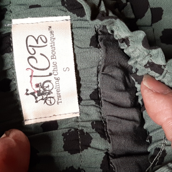 New Green leopard print pleaded skirt - Picture 7 of 7